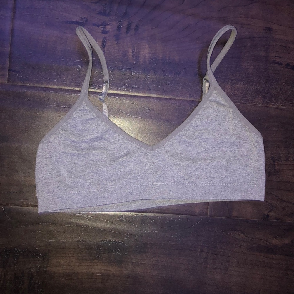 Gray training bra